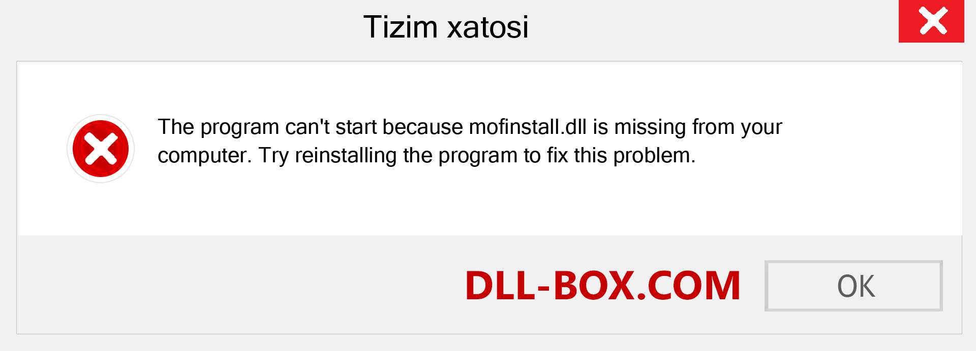 mofinstall.dll fayli yo'qolganmi?. Windows 7, 8, 10 uchun yuklab olish - Windowsda mofinstall dll etishmayotgan xatoni tuzating, rasmlar, rasmlar